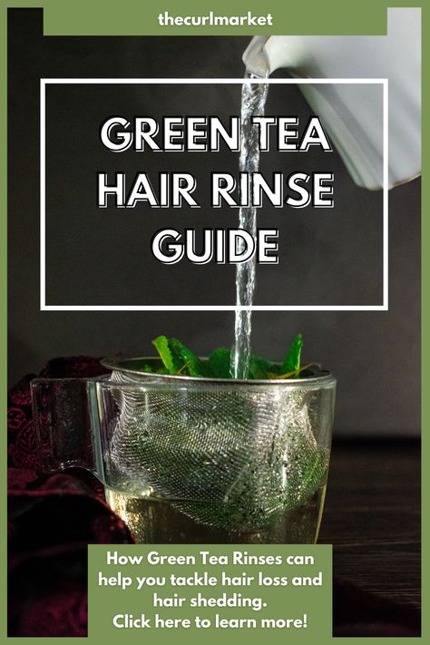 Looking for ways to re-grow your natural hair back? This guide will teach you how Green Tea Rinses can help you tackle hair loss and hair shedding. Click here to learn more! #naturalhair #longnaturalhair #deepconditioner #naturalhairgrowth #greentearinse Tea Rinse For Hair Growth, Green Tea Hair Spray, Green Tea Hair Rinse, Green Tea Hair, Tea Hair Rinse, Pre Poo Natural Hair, Green Tea For Hair, Rosemary Green, Hair Tea