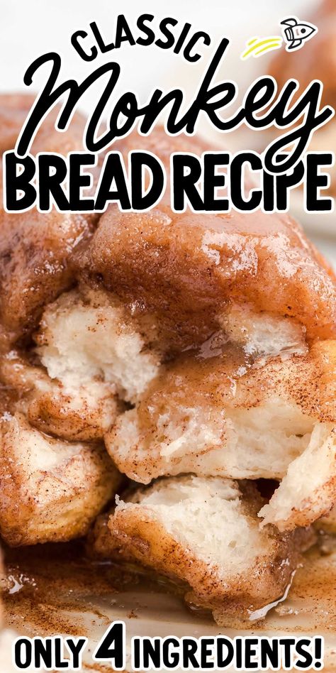 Monkey Bread In 8x8 Pan, Monkey Bread In Loaf Pan, Monkey Bread Breakfast, Bread Breakfast Recipes, Homemade Monkey Bread Recipe, Monkey Breads, Homemade Monkey Bread, Monkey Bread Recipe Easy, Easy Monkey Bread