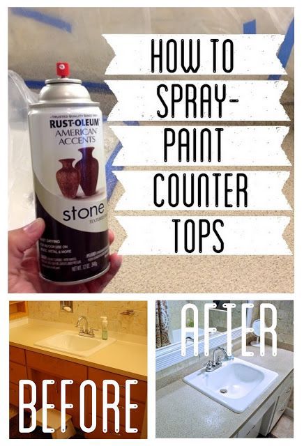 Spray Paint Updates / Low Cost and High Impact / House Makeover Ideas Spray Paint Countertops, Paint Countertops, How To Spray Paint, Painting Countertops, Kitchen Redo, Counter Tops, Diy Home Improvement, Home Reno, Home Repair