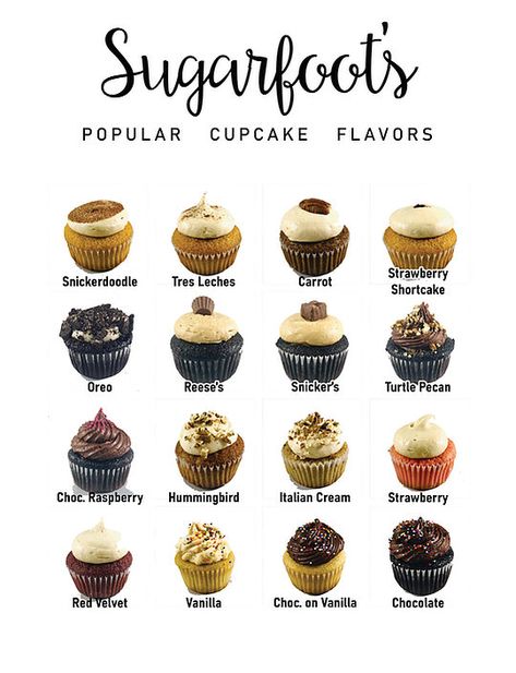 Cupcake Flavors | Sugarfoot's Cupcakes | Houston Cupcake Flavors Ideas, Cupcake Flavor Ideas, Types Of Cupcakes, Cupcake Flavours, American Cupcakes, Bakery Business Plan, Bakery Goods, Home Bakery Business, Gourmet Cupcakes