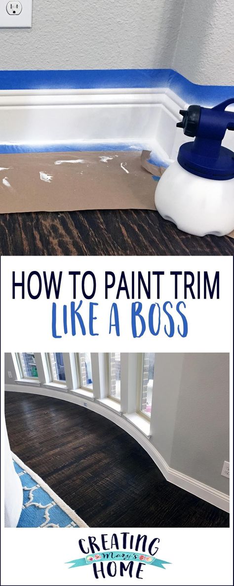 How To Paint Trim, Paint Trim, Easy Home Improvement, Home Improvement Loans, Casas Coloniales, Painting Trim, Home Repairs, Basement Remodeling, Diy Home Improvement