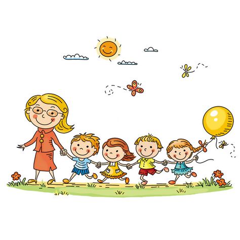 Teacher Illustration Cute, Teacher And Student Drawing, Teacher And Student Images, Teacher Illustration, Teachers Day Drawing, Teachers Illustration, Student Clipart, Teacher Picture, Teacher Images