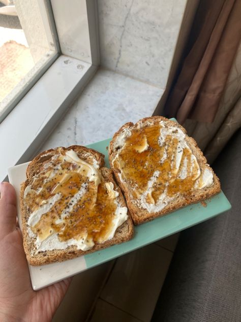 Butter And Honey Toast, Banana Toast Breakfast, Toast And Honey, Honey On Toast, Group Snacks, Toast With Honey, Toast Aesthetic, Banana Toast, Honey Bread