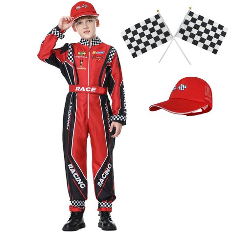 Racer Jumpsuit, Race Car Driver Costume, Racer Costume, Toddler Fancy Dress, Race Car Driver, Car Driver, Kids Dress Up, Racing Suit