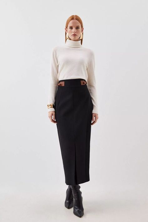 Plus Size Workwear, Two Piece Set Pants, Figure Dress, Hourglass Silhouette, Pencil Skirts, Black Midi Skirt, Wedding Guest Dress Summer, Year 2024, Karen Millen