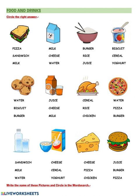 Evs Worksheet For Class 1 Food, Food And Drink Worksheet For Kids, Food And Drink Worksheet, Food Activity For Kids, Food Worksheets For Kids, Pollution Activities Worksheets, Food Activities For Kids, Food Worksheet, Exercise Food