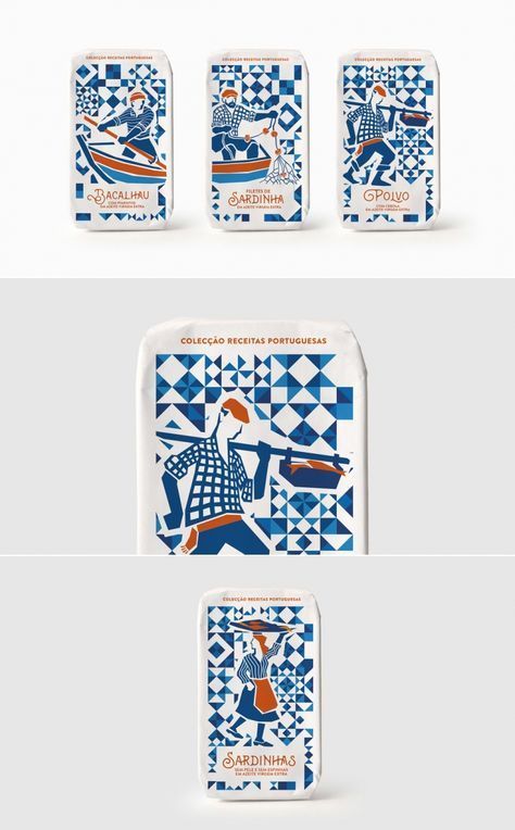 Illustrated Food Packaging, Fish Packaging Design, Fish Branding, French Packaging, Can Packaging Design, Fish Packaging, Package Branding, Dieline Packaging, Pattern Packaging