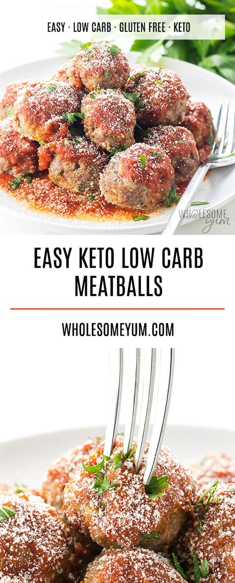 Low Carb Meatballs Recipe, Keto Meatballs, Italian Meatballs Recipe, Low Carb Meatballs, Soup Appetizers, Breakfast Low Carb, Keto Vegan, Diner Recept, Low Carb Diets