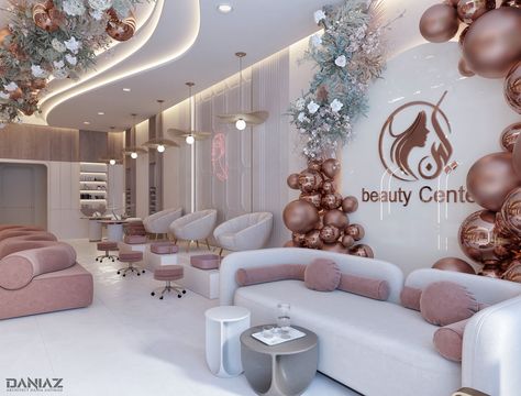 Makeup Studio Interior Design, Luxury Beauty Salon Design, Beauty Salon Decor Luxury, Makeup Interior Design, Beauty Salon Interior Luxury, Spa Architecture, Deco Spa, Makeup Studio Decor, Waiting Room Design