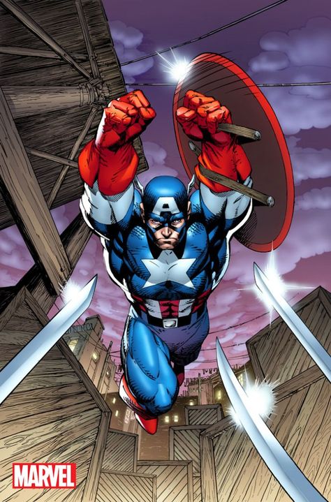 Marvel is moving the needle once again by reusing old Jim Lee art for a variant cover. This time around, ... Read More Superhero Captain America, Cap America, America Wallpaper, Captain America Art, Jim Steranko, Jim Lee Art, Arte Nerd, Captain America Comic, Univers Marvel