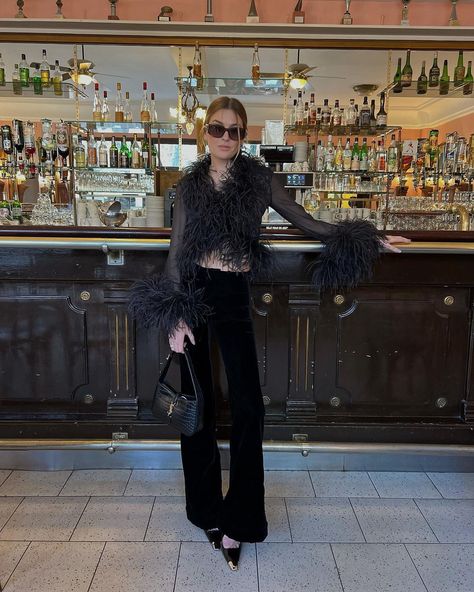 Camille Charriere on Instagram: “a @ysl groupie walks into a bar...” Camille Charriere Instagram, Winter Cocktail Attire, Ysl Party, Chic Holiday Party, Cocktail Attire For Women, Camille Charriere, Cocktail Party Outfit, Frilly Blouse, Chic Holiday