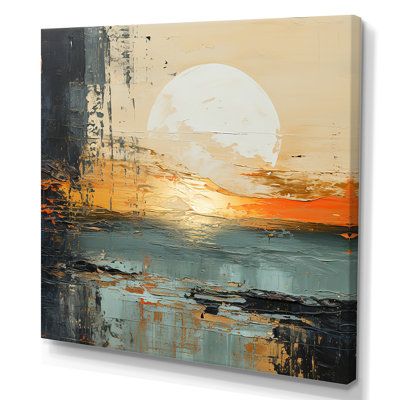 This beautiful "Modern Coastal Mystic Sunrise I" wall art is printed on premium quality cotton canvas using the finest fade-resistant ink. the canvas wall art is stretched tautly over a sturdy wooden frame, giving your artwork a sleek, borderless appearance. For those who desire a touch of elegance and depth, our framed canvas art is the ideal choice. the canvas is delicately mounted within a frame, creating a striking visual contrast between the artwork and the frame. Timeless and classic, our Modern Transitional Art, Modern Artwork Living Room, Modern Paintings For Living Room, Summer Abstract Art, Two Paintings Together On Wall, Paintings In Living Room, Unique Art Ideas Creativity, Art Framing Ideas, Paintings For Men