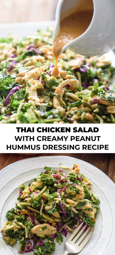 Peanut Hummus, Thai Peanut Dressing, Hummus Appetizers, Hummus Dressing, Thai Chicken Salad, Scd Diet, Thai Salad, Creamy Cucumber Salad, Peanut Dressing