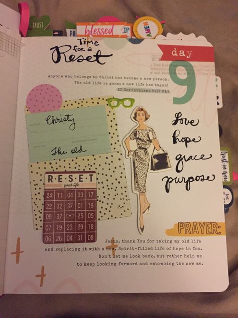 100 days of bible promises, day 9 Reset Girl Stickers Bullet Journal Examples, 2023 Word, Reset Girl, Bible Artwork, Faith Journal, Walk In The Light, Bible Promises, Smash Books, Planner Obsessed