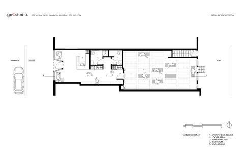 Gallery of The Key Architectural Elements Required to Design Yoga and Meditation Spaces - 28 Yoga Center Design, Small Yoga Studio, Yoga And Meditation Space, Studio Floor Plans, Meditation Studio, Yoga Studio Design, Yoga Decor, Hotel Room Design, Yoga Space