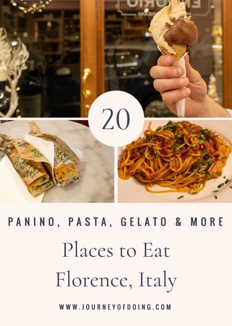 Wondering where to eat in Florence? This post offers 20 places to consider - from cheap eats, to quick meals, to pizza, pasta, risotto and gelato. Florence Italy Food, Renee Roaming, Italy Spring, Florence Food, Italy Trip Planning, Italy 2023, Food Traditional, Florence Italy Travel, Europe 2024