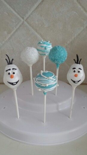 Olaf Cake Pops, Elsa Cake Pops, Frozen Olaf Cake, Fall Cake Pops, Frozen Cake Pops, Olaf Cake, Cake Pop Designs, 2nd Birthday Party For Girl, Movie Cakes