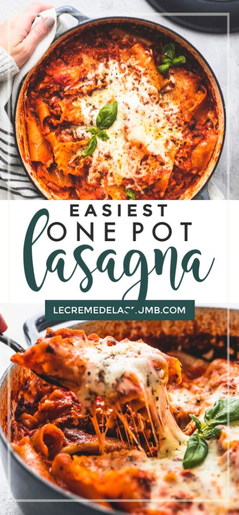 Pasta With Lasagna Noodles, Messy Lasagna Recipe, Lasagna Pan Recipe, Cheat Lasagna Recipe, One Pot Dinner For Two, Lasagna Noodle Pasta, One Pot Lazy Lasagna, Dump And Bake Lasagna, Things To Make With Lasagna Noodles