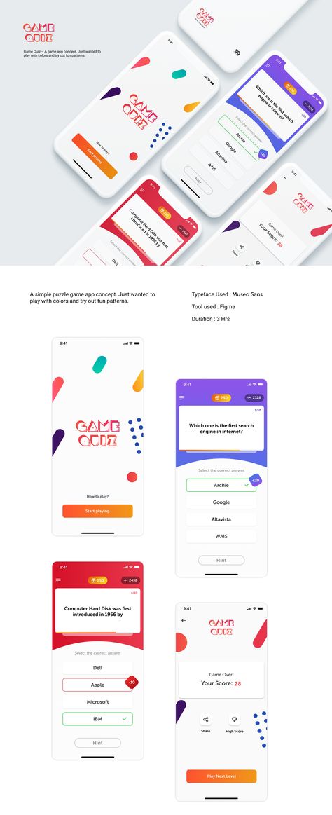 Puzzle Game App, Trivia App, App Design Layout, Quiz Design, Choices Game, App Concept, Mobile App Design Inspiration, Game Ui Design, Portfolio Web Design