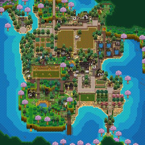 Farm Layouts, Stardew Farm, Beach Farm, Stardew Farms, Big Sheds, 100 Aesthetic, Stardew Valley Layout, Stardew Valley Farms, Stepping Stone Paths