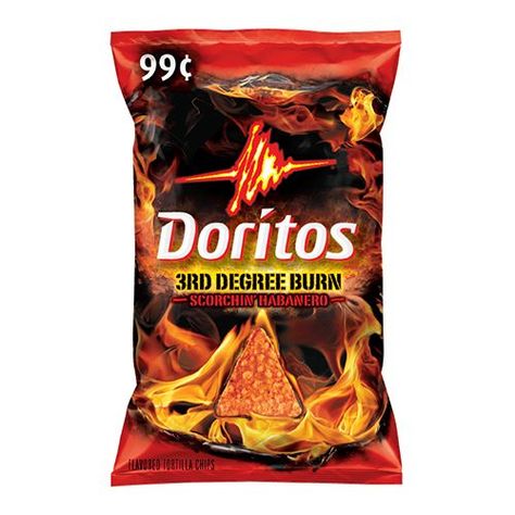 Doritos 3rd Degree Burn Scorchin' Habanerobestproductscom Snack Lays, Sun Chips, Grandma Cookies, Degree Burns, Popular Snacks, Simple Packaging, Cracker Snacks, Pita Chips, New Flavour