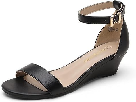 DREAM PAIRS Women's Ingrid Ankle Strap Low Heel Wedge Sandals,Size 7,Black/PU,Ingrid : Amazon.ca: Clothing, Shoes & Accessories Low Wedge Heel Sandals, Low Wedge Sandals, Low Heel Wedges, Shoe Tags, Low Wedges, Wedge Heel Sandals, Up Shoes, Heel Sandals, Work Casual