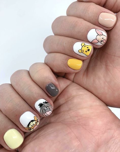 Disney Acrylic Nails, Bears Nails, Floral Nail Designs, Nail Art Disney, Disney Nails, Fall Nail Art, Nail Art Ideas, Nail Art Inspiration, Nails Inspo