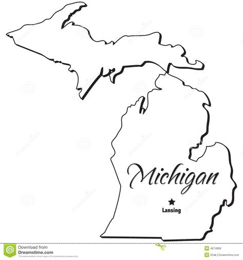 Michigan Outline, Things To Do In Michigan, Michigan Map, Garden Windmill, Map Outline, Printable Maps, Michigan Travel, State Outline, State Of Michigan