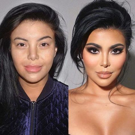 Incredible Before And After Makeup Transformations ★ Makeup Looks Black Hair, Francois Nars, Bad Celebrity Plastic Surgery, Beautiful Makeup Looks, Makeup Contouring, Makeup Before And After, Celebrity Makeup Looks, Beauty Makeover, Celebrity Plastic Surgery