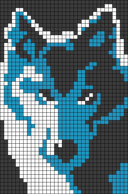 Pixel Blanket Crochet Free Pattern, Wolf Bead Pattern, Paw Print Pixel Art, Wolf Beading Patterns, Wolf Alpha Pattern, Pixel Art Templates Pattern, Wolf Pixel Art, Pixel Horse, Pixel Art Stitch