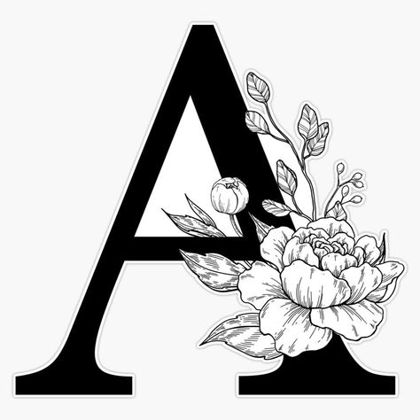 Botanical Monogram, Peony Drawing, Monogram Vinyl Decal, Black And White Birds, Spring Clipart, Wood Burning Crafts, Butterfly Clip Art, Black And White Tree, Cat Clipart