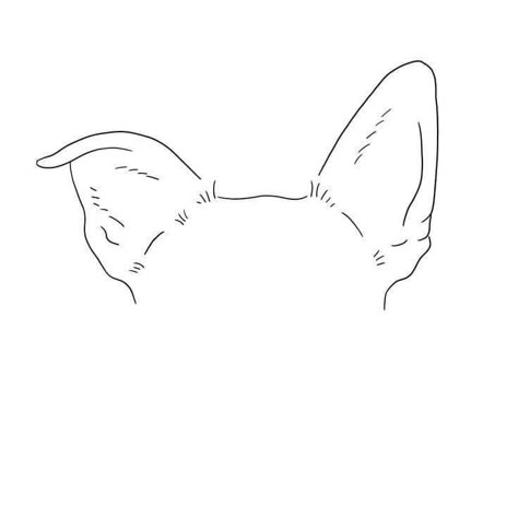 Small Dog Ear Outline Tattoo, Frenchie Ears Outline Tattoo, Outline Of Dog Tattoo Ears And Nose, Dog Tattoo Ear Outline, Outline Of Dog Ears Tattoo, Ear Outline, Chihuahua Tattoo, Line Drawing Tattoos, Tatoo Dog