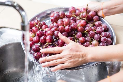 How to Wash Grapes the Right Way How To Wash Mushrooms, How To Wash Grapes, Wash Grapes, How To Store Grapes, Grape Juice Recipe, Fruit List, Vinegar Cleaning, Food Facts, Fruit Snacks