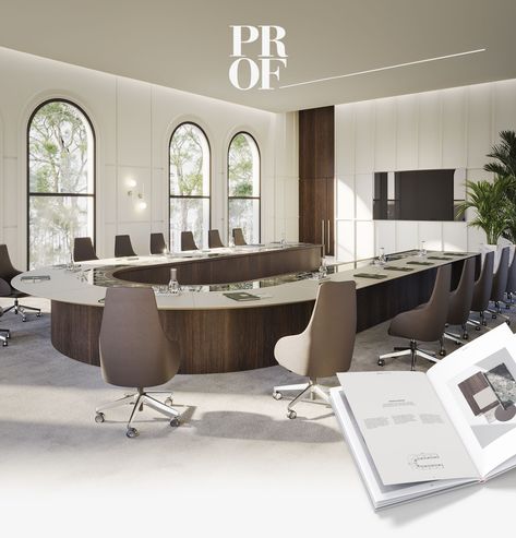 Elegant customisable U-shaped wooden meeting table - Bespoke PROF Wooden Meeting Table, Glass Conference Table, Executive Meeting, Conference Table Design, Conference Room Design, Dining Room Design Luxury, Meeting Room Table, Office Interior Design Modern, Conference Tables