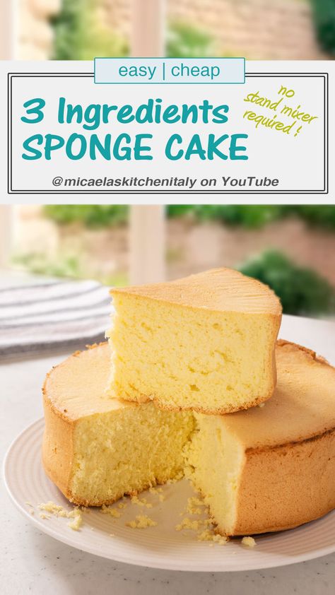 The 3-Ingredient Sponge Cake: Effortless Recipe, No Mixer. Three Ingredients Cake Recipe, 3 Ingredient Sponge Cake Recipe, 3 Ingredients Recipes Dessert, 3 Ingredients Cake Recipes, No 4 Birthday Cake, 1 2 3 Cake Recipe, 4 Ingredient Cake Recipes, 3 Ingredient Sponge Cake, Sponge Cake Recipes Easy