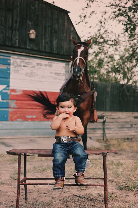 Cowboy 1 Year Pictures, Cowboy Birthday Photoshoot, Country One Year Old Photo Shoot, One Year Old Western Photoshoot, First Rodeo Birthday Pictures, Two Year Old Cowboy Birthday, Cowboy One Year Photoshoot, My First Rodeo Birthday Boy Outfit, One Year Old Cowboy Birthday Party