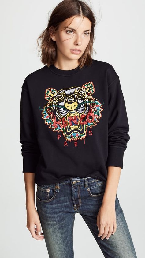 Cute Sweatshirts 2018 | POPSUGAR Fashion Kenzo Sweater, Kenzo Sweatshirt, Kenzo Tiger, Tiger Shirt, Popsugar Fashion, Trendy Dress, Tiger T Shirt, Cute Sweatshirts, Print Pullover