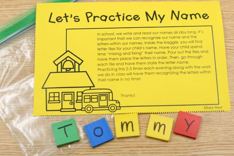 Back to School Name Practice in Preschool and Kindergarten Name Practice Ideas For Preschool, Name Practicing For Preschool, Name Practice Preschool Fun Activities, Name Game Preschool, Name Regonition Activities Preschool, Tara West Little Minds At Work, Name Puzzles Preschool Free Printable, Name Games Preschool, Name Practice Preschool