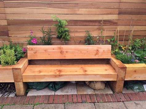 The bench. Bench In Flower Bed, Garden Bench Plans, Jardim Diy, Back Garden Design, Deck Designs Backyard, Garden Makeover, Outdoor Gardens Design, Garden Seating, Garden Boxes