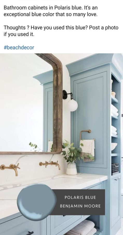 Polaris Blue, Paint Color Inspiration, House Color Palettes, View Master, Favorite Paint Colors, Blue Paint Colors, Blue Cabinets, Interior Paint Colors, Blue Bathroom