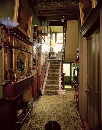 inside old victorian homes | Stairs and hall Linley Sambourne House Victorian Homes Interior Entrance, Entrance Inside The House, Victorian Home Entrance, Victorian House Entrance, Old Mansions Interior Victorian, 1870s House Interior, Victorian Homes Uk, Victorian Homes Inside, Inside Victorian Homes