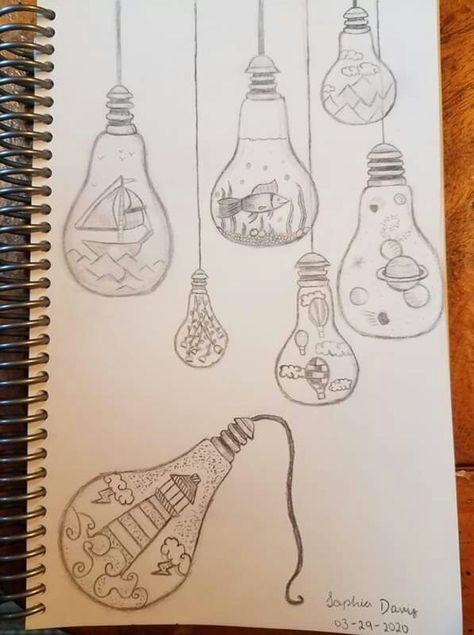 Surealisme Art, Light Bulb Drawing, Surrealism Drawing, Light Bulb Art, Bell Art, Wood Burning Patterns, Zentangle Drawings, Easy Doodles Drawings, Surrealism Painting