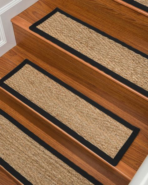 Beach Seagrass Stair Treads, 100% Natural Durable Modern Carpet, Non-slip, Pet-Friendly, Handmade Stair Tread 9” x 29”, Home Décor Bullnose Carpet Stair Treads, Beach Stairs, Seagrass Carpet, Sisal Carpet, Carpet Stair Treads, Stair Tread Rugs, Stair Tread, Painted Stairs, Natural Area Rugs