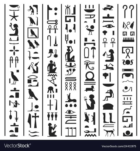 Vertical Writing, Hieroglyphics Tattoo, Ancient Egypt Hieroglyphics, Egypt Hieroglyphics, Starověký Egypt, Ancient Egyptian Deities, Anime Egyptian, Egypt Culture, Egypt Tattoo