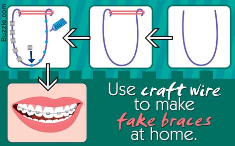 Want to wear fake braces to fool your friends or to look geek chic for a party? Check out how to make fake braces that look real, in this Buzzle article. How To Make Fake Teeth, How To Make Fake Braces That Look Real, Fake Braces For Sale, How To Make Fake Braces, Fake Braces Diy, How To Make Braces, Diy Window Sill, Diy Braces, Fake Braces