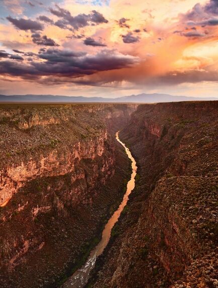 ravine New Mexico Road Trip, New Mexico Style, Taos New Mexico, Land Of Enchantment, Mountain Town, Taos, National Monuments, Mexico Travel, Rio Grande