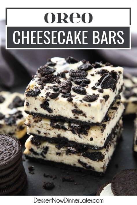 Oreo Cheesecake Bar, Cheesecake Cookies And Cream, Cookie Dough Cream Cheese Bars, Birthday Cake Cheesecake Bars, Oreo Cheesecake Bars Easy, Oreo Cookie Cheesecake Cups, Cookies Cream Cheesecake, Oreo Brownie Cheesecake Bars, Oreo Dessert Cheesecake