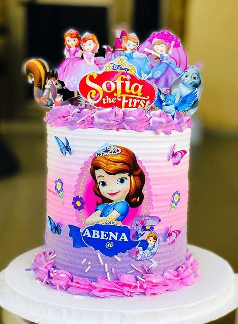 Sofia Cakes Birthday, Sofia The First Cake Topper Printable, Sofia The First Cake Design, Sofia Cake Design, Sofia The 1st Cake, Sophia The First Birthday Cake, Princess Sophia Cake, Sophia The First Cake, Sofia Birthday Cake