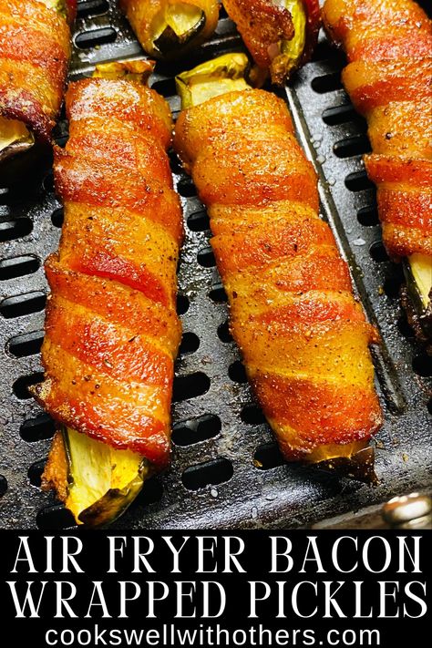 bacon wrapped pickle spears Air Fried Bacon Wrapped Pickles, Pickle Bacon Wraps, Bacon Wrapped Cream Cheese Pickles, Wrapped Pickles Appetizers, Air Fryer Pickle Wraps, Bacon Wrapped Dill Pickle Spears, Bacon Wrapped Fried Pickles, Stuffed Pickles Wrapped In Bacon, Bacon Wrapped Smokies Air Fryer