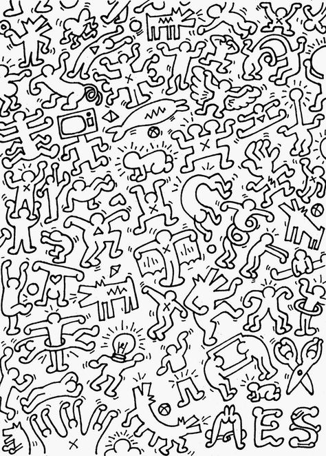 Keith Haring Doodles, Keith Haring Art, Haring Art, ポップアート ポスター, Arte Doodle, Art Worksheets, 패턴 배경화면, Middle School Art, Icon Collection